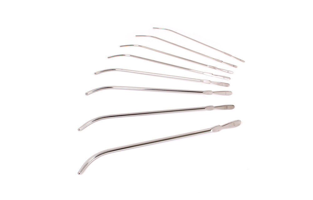 Van Buren Urethral Sounds Set | 8 Stalen Dilatators J-vorm