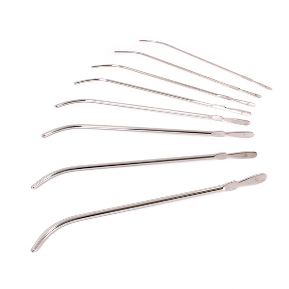 Van Buren Urethral Sounds Set | 8 Steel Dilators J-shape
