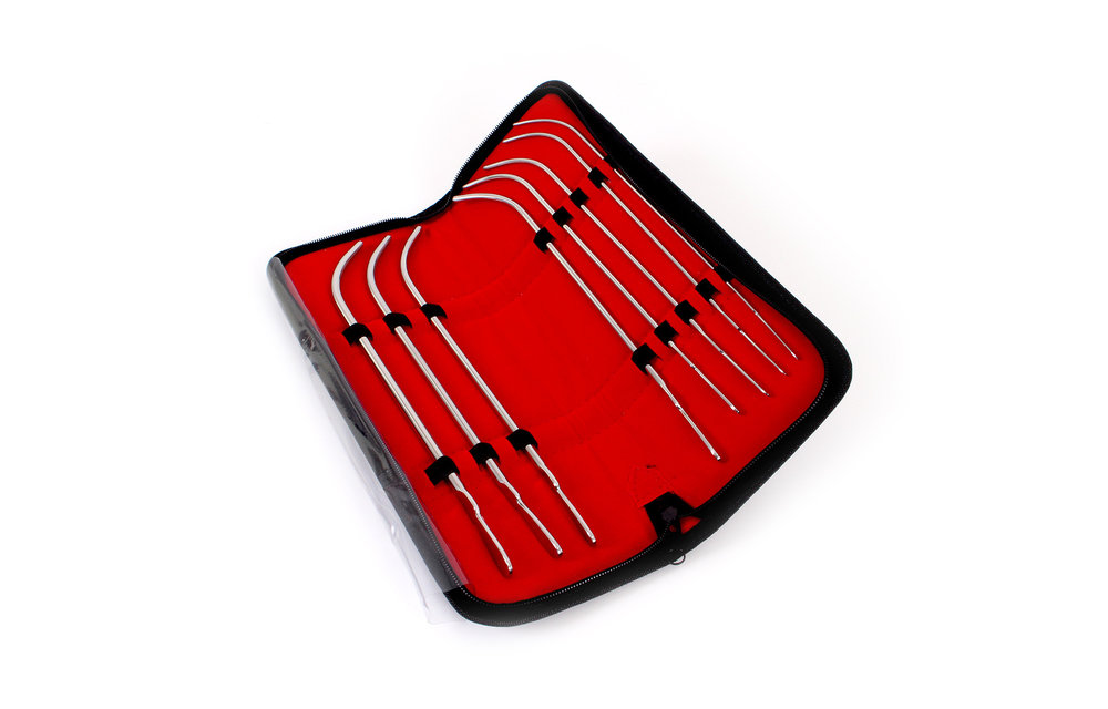 Van Buren Urethral Sounds Set | 8 Stalen Dilatators J-vorm