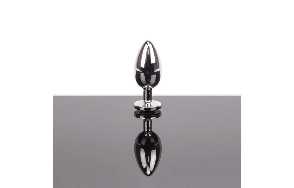 Eleganter hohler Buttplug klein 5,8 cm mit klarem Edelstein