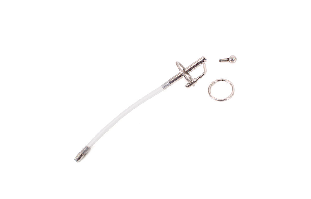 Large Urethral Catheter 21.5 cm Stainless Steel & Silicone