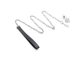 Buy Anal Plug with Crystal & PU Leather Chain Strap