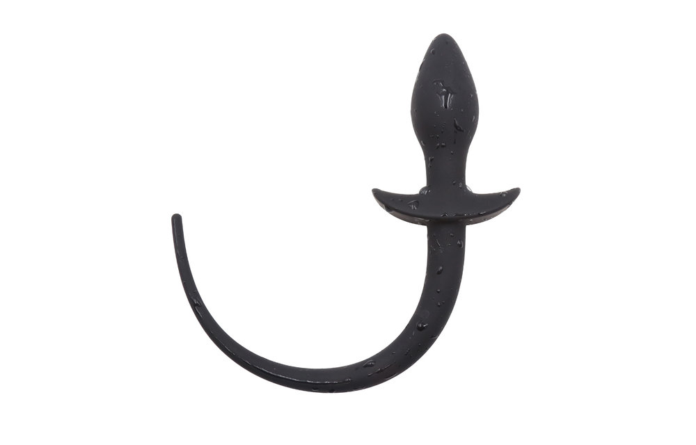 Anal Plug Dog Tail 28 cm - Soft Silicone, Black