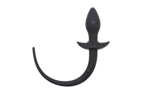 Analplug Dog Tail 28 cm – Weiches Silikon, Schwarz