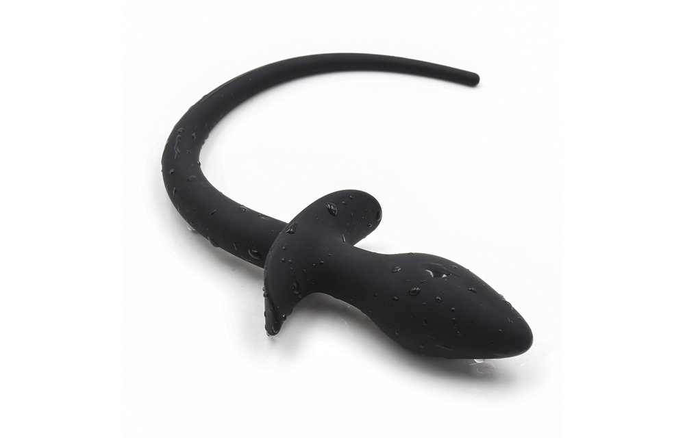 Analplug Dog Tail 28 cm – Weiches Silikon, Schwarz