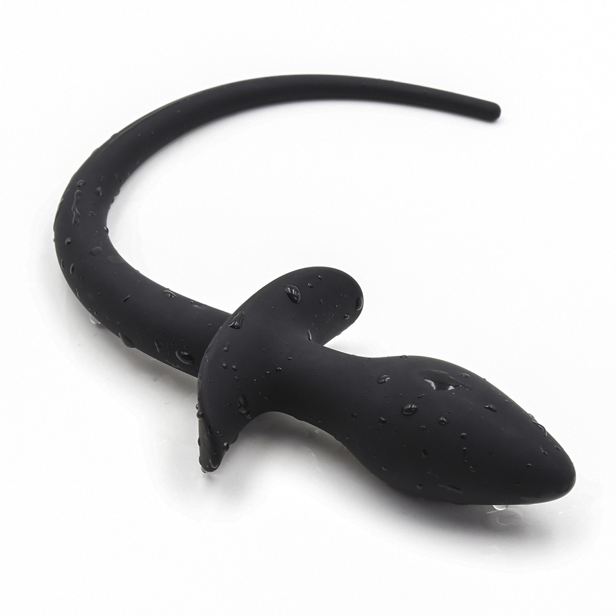 Anal Plug Dog Tail 28 cm - Soft Silicone, Black