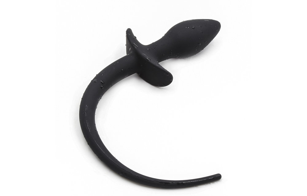 Analplug Dog Tail 28 cm – Weiches Silikon, Schwarz