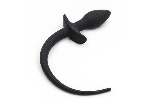 Analplug Dog Tail 28 cm – Weiches Silikon, Schwarz
