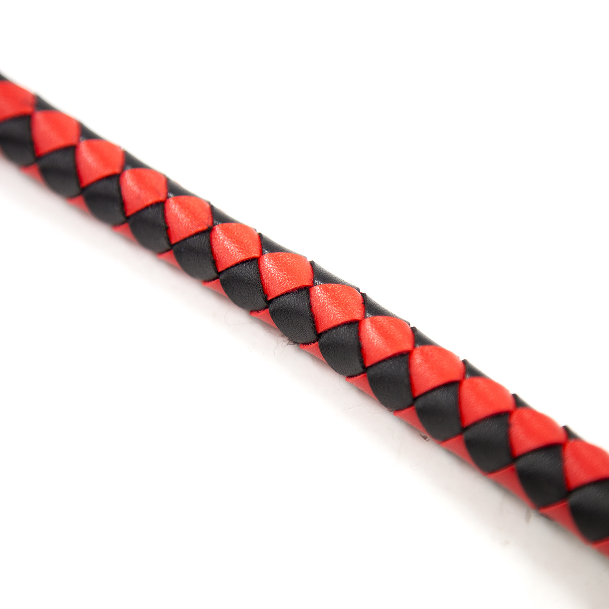 Long Black & Red Whip 190 cm | PU Leather Punishment Gaming