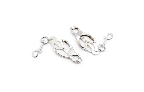 Clover Nipple Clamps with Carabiner Hook – Unique & Adjustable