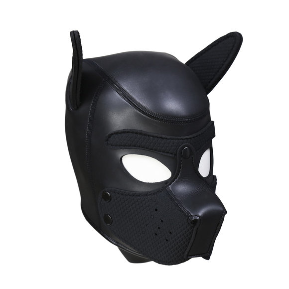 Puppy Dog BDSM Kap – Zwart Neopreen Hondenmasker Slim & Comfortabel