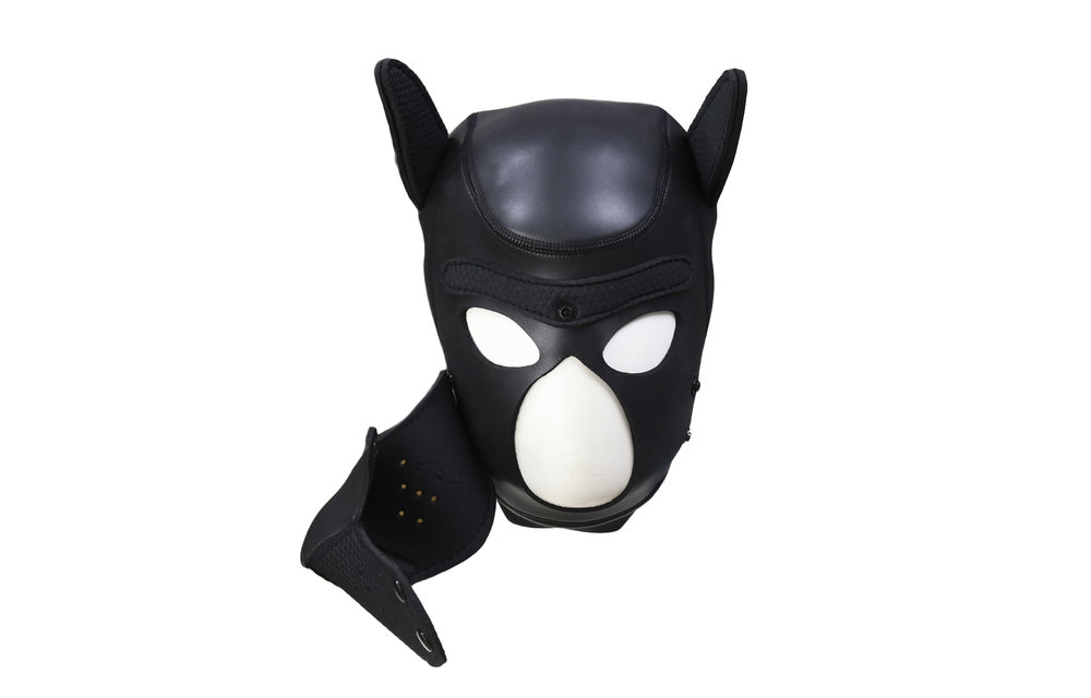 Puppy Dog BDSM-Kapuze – Schwarze Neopren-Hundemaske Schlank & bequem