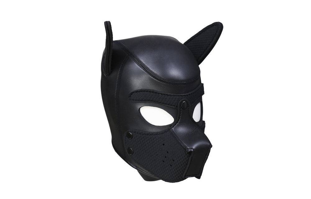 Puppy Dog BDSM Hood L - Black Neoprene Dog Mask