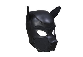 Puppy Dog BDSM Hood L - Black Neoprene Dog Mask