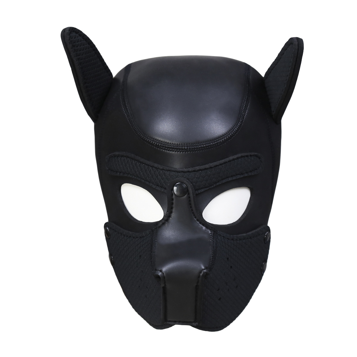 Puppy Dog BDSM Hood L - Black Neoprene Dog Mask