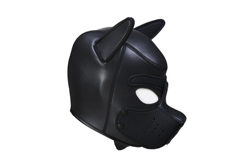 Puppy Dog BDSM Kapuze L – Schwarze Neopren-Hundemaske