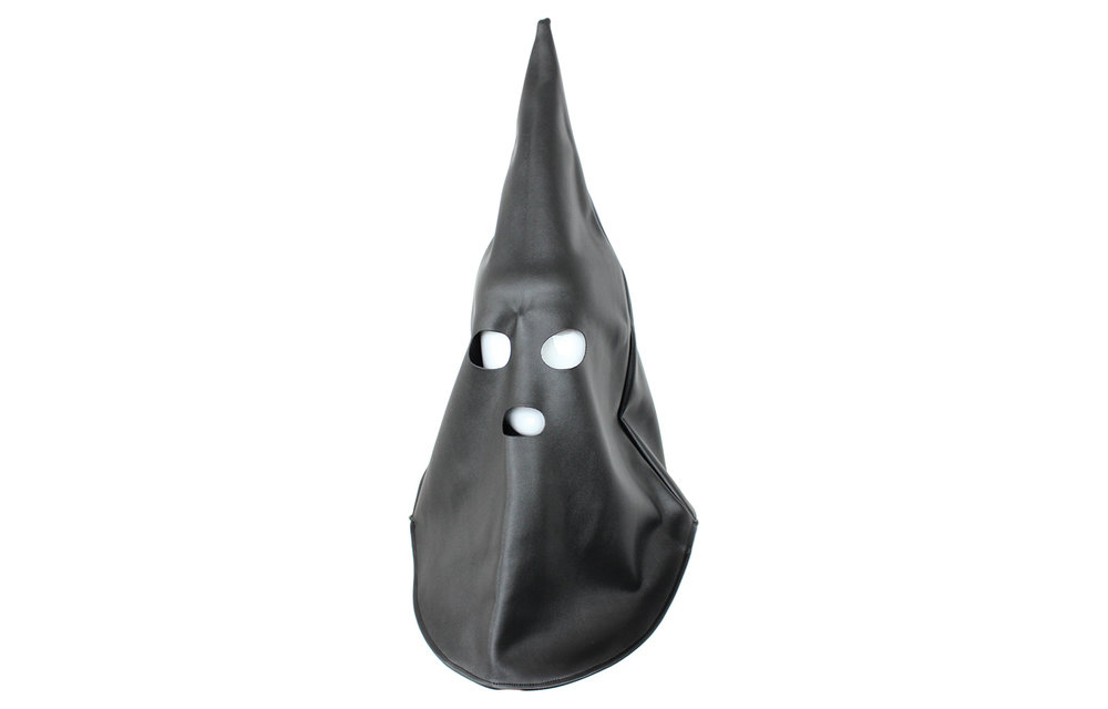 Black Pointed Hood – Soft PVC BDSM Mask for Respect & Fear