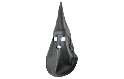 Zwarte Punt Kap – Zacht PVC BDSM Masker voor Respect & Angst