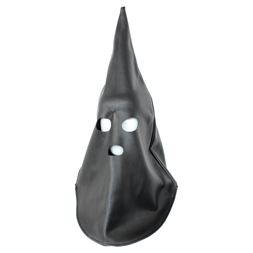 Black Pointed Hood – Soft PVC BDSM Mask for Respect & Fear