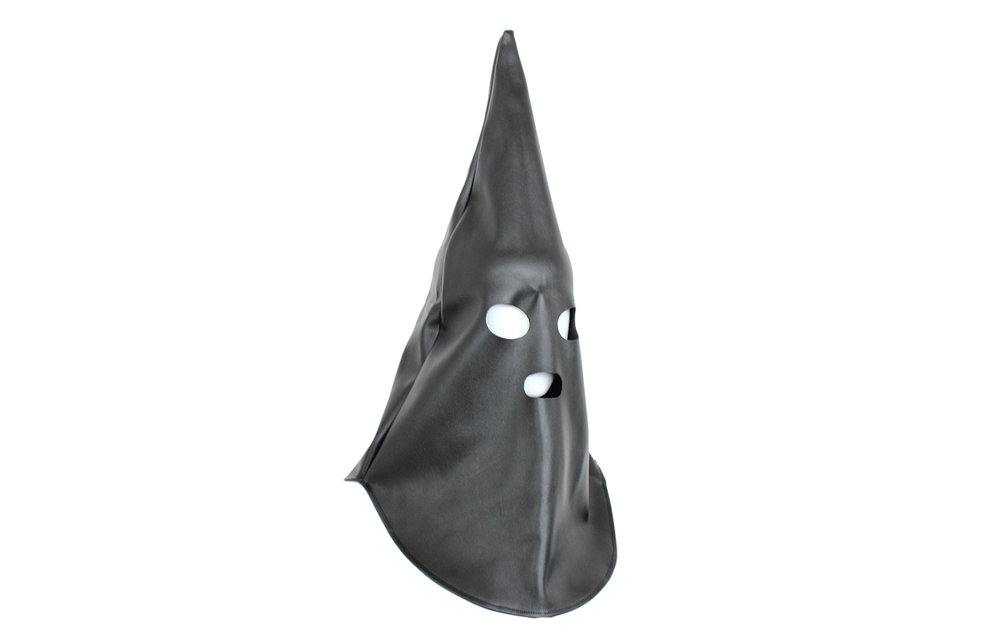 Black Pointed Hood – Soft PVC BDSM Mask for Respect & Fear