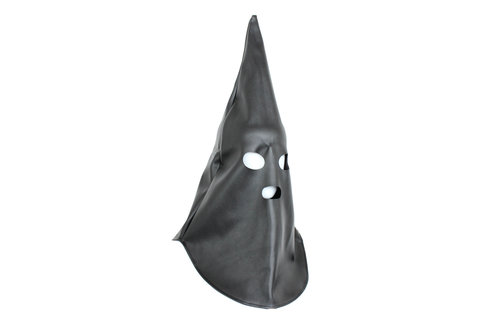 Black Pointed Hood – Soft PVC BDSM Mask for Respect & Fear