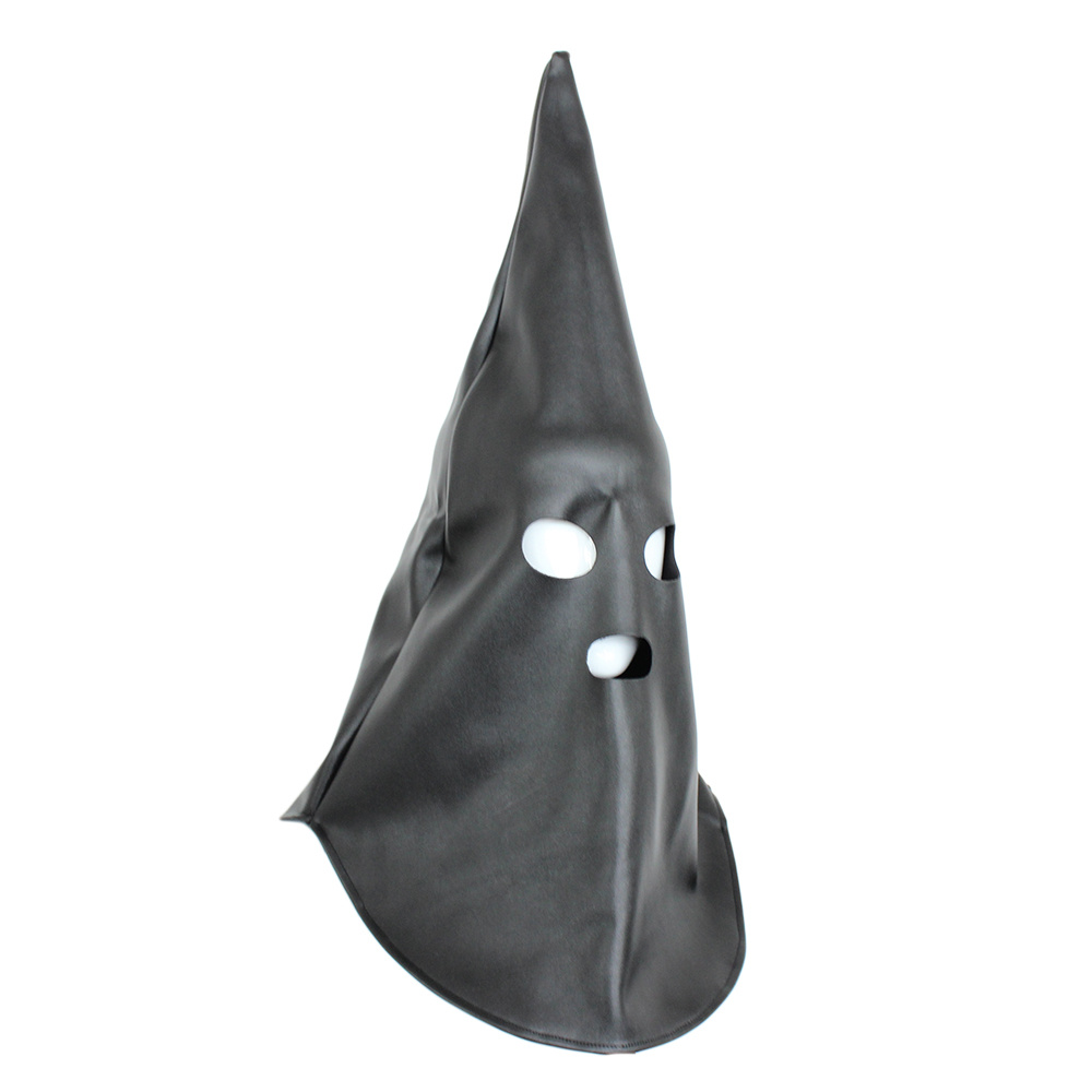 Black Pointed Hood – Soft PVC BDSM Mask for Respect & Fear