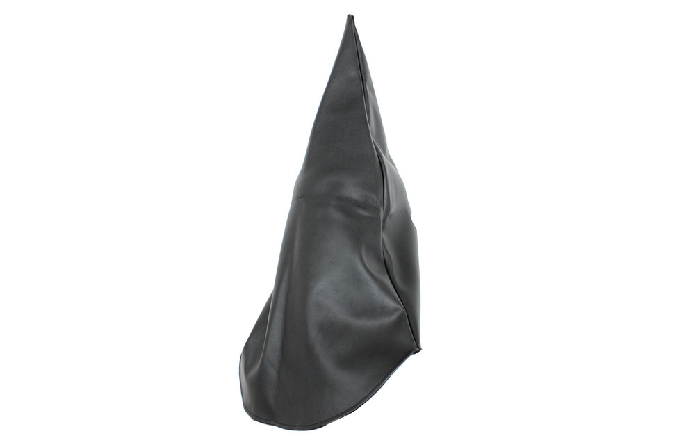 Black Pointed Hood – Soft PVC BDSM Mask for Respect & Fear