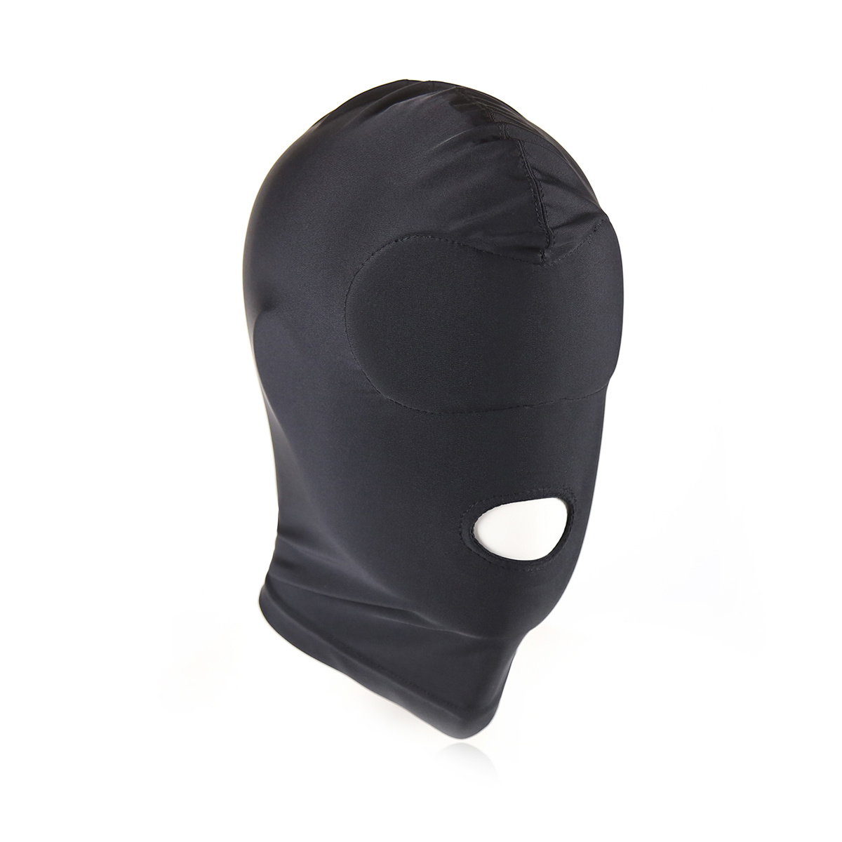 Comfortable BDSM Hood Mask Black Open Mouth, Breathable Spandex