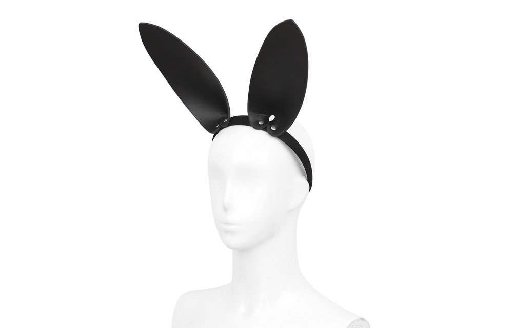Leren Bunny Ears Hoofdband – PU Konijnenoren One Size