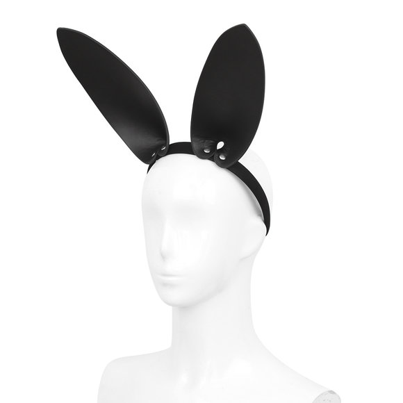 Leren Bunny Ears Hoofdband – PU Konijnenoren One Size