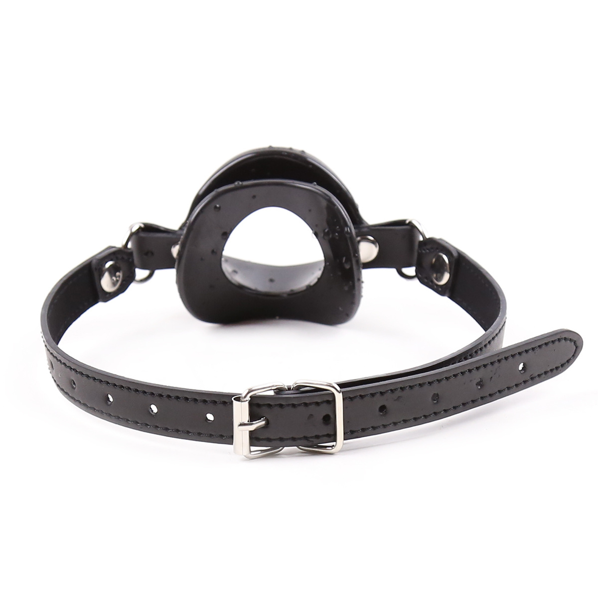 Mouth Gag Black - Soft PU Mouth Gag for Spread Lips