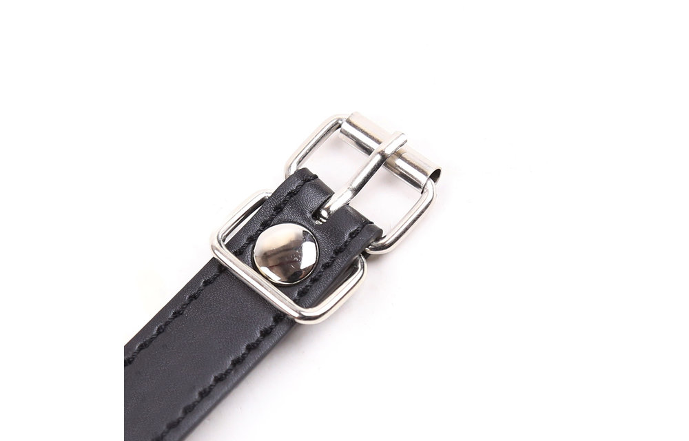 Mouth Gag Black - Soft PU Mouth Gag for Spread Lips