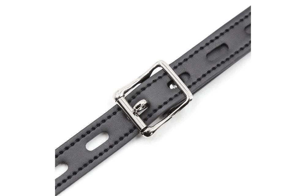 Mundknebel mit Haken | Verstellbarer Mundspreizer aus PU-Leder