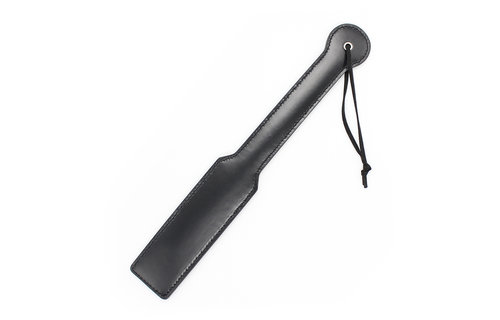 Klassisches PU-Leder-Paddel 34 cm – Schwarz, Rot & Rosa