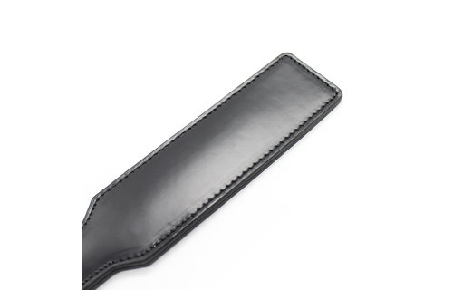 Klassisches PU-Leder-Paddel 34 cm – Schwarz, Rot & Rosa