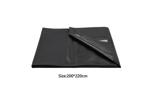 Schwarzes PVC-Bettlaken 200 x 220 cm – feuchtigkeitsbeständig und glatt