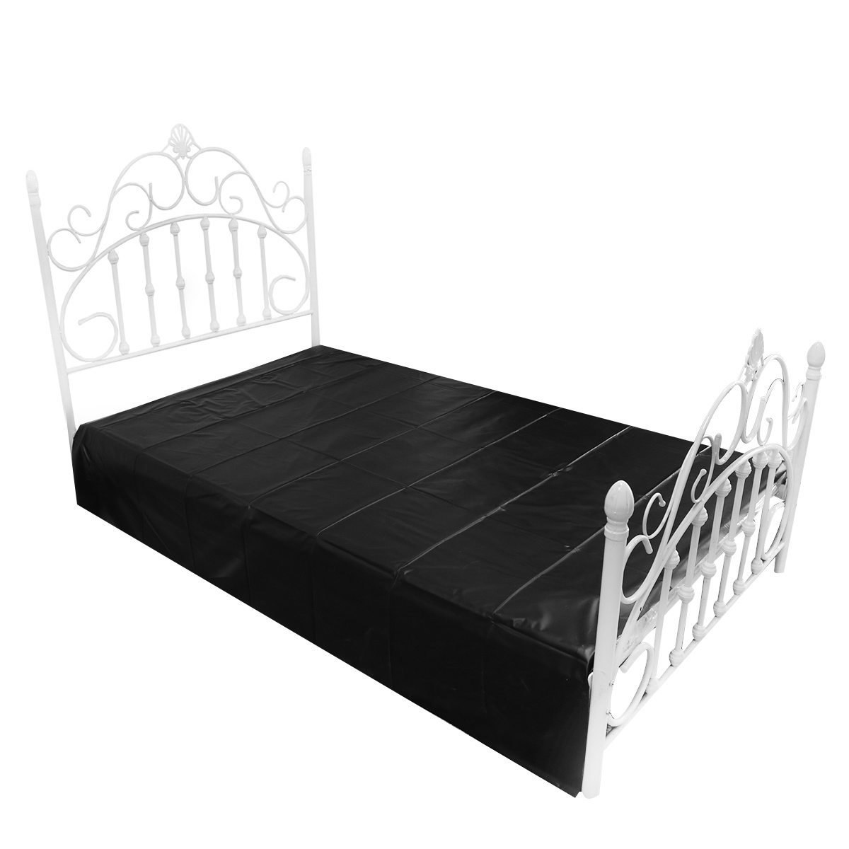 Black PVC Bed Sheet 200x220 cm - Moisture-resistant & Smooth