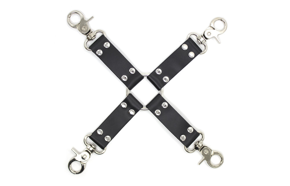 Hogtie Bondage Set with Metal Snap Hooks & PU Leather