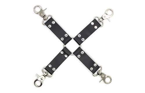 Hogtie Bondage Set with Metal Snap Hooks & PU Leather