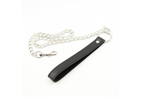Leash with Chain 65 cm | PU Leather & Velvety Soft Interior