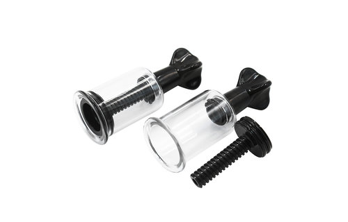 2 Twist Cups Zwart S | Verstelbare Zuigkracht Ø 2,1 cm