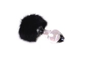 Glass Buttplug Black Tickler 13 x 4.2 cm