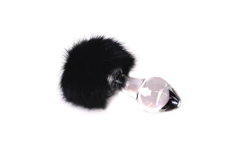 Glas Buttplug Schwarzer Tickler 13 x 4.2 cm