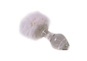 Glass Buttplug White Tickler 13 x 4.2 cm