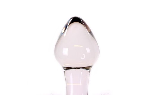Glas Buttplug weißer Tickler 13 x 4.2 cm