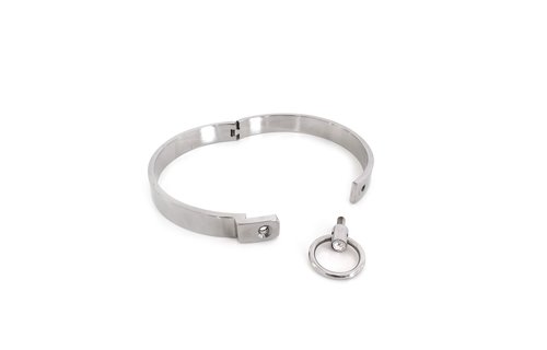 Stalen Halsband Massief (M) met Edelsteen | BDSM & Kinky Gear