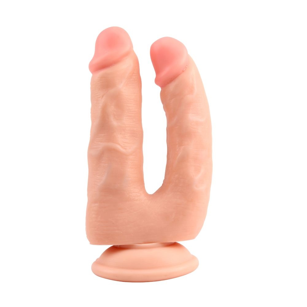 Double Dildo Bromeo 18 cm | Realistic & Suction Cup PVC