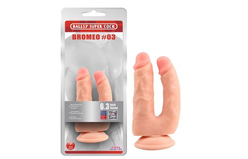 Doppeldildo Bromeo 18 cm | Realistisch & Saugnapf PVC