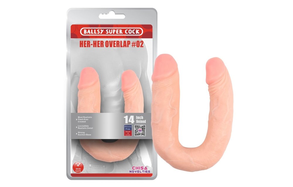 Double Dildo Overlap 18 cm - Realistic & High-quality PVC