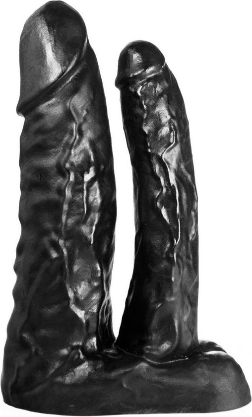 Doppeldildo 18/13 cm | Hautfarben & Schwarz, sicher & geruchsneutral